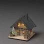 Konstsmide Lumières de Noël - maison en bois alimentée par piles - 12 x 11 x 12 cm - marron