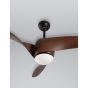 Nova Luce Breeze - ventilateur de plafond avec lumière et télécommande - Ø 132 x 58 cm - 18W LED incl. - noir mat et brun foncé