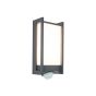 Lutec Qubo - Applique d'extérieur avec détecteur - 11 x 10 x 27 cm - 14W LED incl. - IP54 - gris anthracite