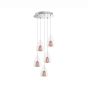 Nova Luce Hugo - lampe suspendue - Ø 30 x 120 cm - or rose et chrome