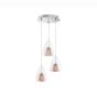 Nova Luce Hugo - lampe suspendue - Ø 30 x 120 cm - or rose et chrome