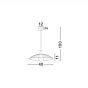 Nova Luce Shell - lampe suspendue - Ø 40 x 100 cm - blanc et chrome