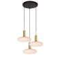 Lucide Singala 3L - lampe suspendue - Ø 55 x 169 cm - opale et or