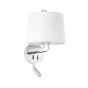 Faro Montreal - applique murale avec interrupteur - 21,5 x 19 x 39 cm - 3W LED incl. - blanc et chrome