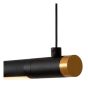 Lucide Marnik - lampe suspendue avec variateur tactile - 197,1 x 2,5 x 160 cm - 24W LED dimmable incl - noir et or