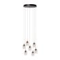 Lucide Berliane - lampe suspendue - Ø 39 x 164,5 cm - 7 x 3,8W LED dimmable incl - transparent et doré