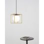 Nova Luce Juliet - lampe suspendue - 18 x 18 x 120 cm - laiton, blanc opale et noir