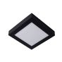 Lucide Brice-Led - plafonnier - 22 x 22 x 3,9 cm - 22W LED dimmable incl - IP44 - noir