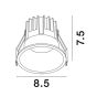 Nova Luce Luela - spot encastré - Ø 85 mm - taille d'encastrement 75 mm - 13W LED incl. - blanc - 2700K