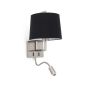 Faro Frame - applique murale avec interrupteur - 21,5 x 28 x 17,6 cm - 3W LED incl. - noir et nickel mat