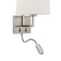 Faro Frame - applique murale avec interrupteur - 21,5 x 28 x 17,6 cm - 3W LED incl. - beige et nickel mat