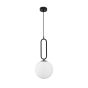 Nova Luce Grus - lampe suspendue - Ø 25 x 120 cm - noir mat et opale