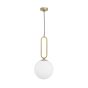 Nova Luce Grus - lampe suspendue - Ø 25 x 120 cm - laiton et opale