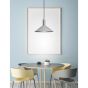 Nova Luce Umbria - lampe suspendue - Ø 35 x 120 cm - gris clair et noir