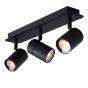 Lucide Lennert - spot en saillie 3L - 40 x 7 x 12,5 cm - 3 x 5W LED dimmable incl. - IP44 - noir