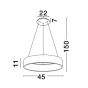 Nova Luce Rando - lampe suspendue - Ø 45 x 120 cm - 32W dimmable LED incl - gris foncé