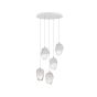 Nova Luce Ice - lampe suspendue - Ø 39 x 180 cm - blanc et transparent