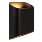 Lucide Atila - applique murale extérieure - 16 x 6,4 x 18 cm - 2 x 5W LED dimmable incl - IP65 - noir