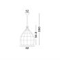 Nova Luce Destin - lampe suspendue - Ø 42 x 250 cm - gris