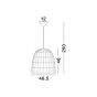 Nova Luce Destin - lampe suspendue - Ø 46,5 x 250 cm - gris et noir