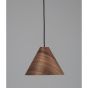 Nova Luce Wera - lampe suspendue - Ø 25 x 130 cm - brun foncé