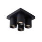 Lucide Nigel - spot en saillie - 20 x 20 x 11,3 cm - 4 x 5W dimmable incl. - dim to warm - noir