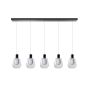 ETH Gary - lampe suspendue - Ø 32 x 160 cm - 5 x 5W LED dimmable incl - noir et transparent