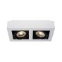 Lucide Zefix - spot en saillie 2L - 34 x 18,5 x 9 cm - 2 x 12W LED dimmable incl - dim to warm - blanc et noir