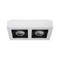 Lucide Zefix - spot en saillie 2L - 34 x 18,5 x 9 cm - 2 x 12W LED dimmable incl - dim to warm - blanc et noir