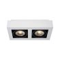 Lucide Zefix - spot en saillie 2L - 34 x 18,5 x 9 cm - 2 x 12W LED dimmable incl - dim to warm - blanc et noir