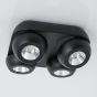 Nova Luce Gon - spot en saillie 4L - 25 x 25 x 9 cm - 4 x 5W LED incl. - noir sable