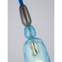 Searchlight Narghile - lampe suspendue - Ø 15 x 120 cm - bleu et verre fumé