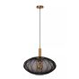 Lucide Corina - lampe suspendue - Ø 50 x 170 cm - noir et laiton