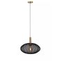 Lucide Corina - lampe suspendue - Ø 50 x 170 cm - noir et laiton