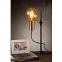 Lucide Malcolm - lampe de table - 39,5 cm - noir et laiton