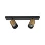 Nova Luce Inus - spot en saillie 2L - 27 x 6 x 12,7 cm - noir et or satiné