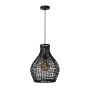 Lucide Alban - lampe suspendue - Ø 35 x 175 cm - rotin - noir