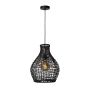 Lucide Alban - lampe suspendue - Ø 35 x 175 cm - rotin - noir