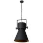 Lucide Marlowe - lampe suspendue - Ø 43 x 185 cm - noir et or