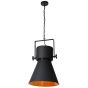 Lucide Marlowe - lampe suspendue - Ø 43 x 185 cm - noir et or