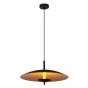 Lucide Vulcan - lampe suspendue - Ø 47 x 143,4 cm - 9W dimmable LED incl - noir et laiton