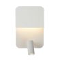 Lucide Boxer - applique murale avec port USB et interrupteur - 13 x 10 x 24 cm - 5W + 3W LED incl - blanc