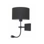 Artdelight Quad - applique murale avec double interrupteur - 18 x 11 x 11 cm - 3W LED incl. - noir